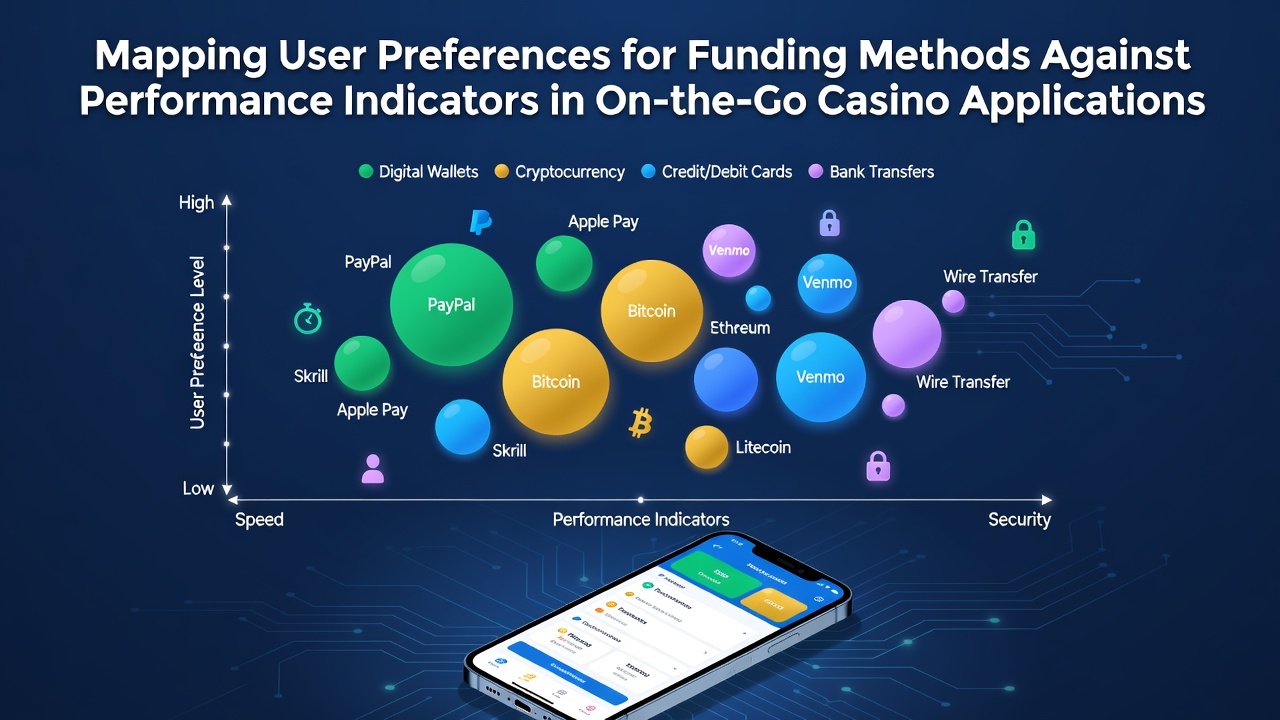 Mobile casino interface showing various funding method options alongside performance dashboards