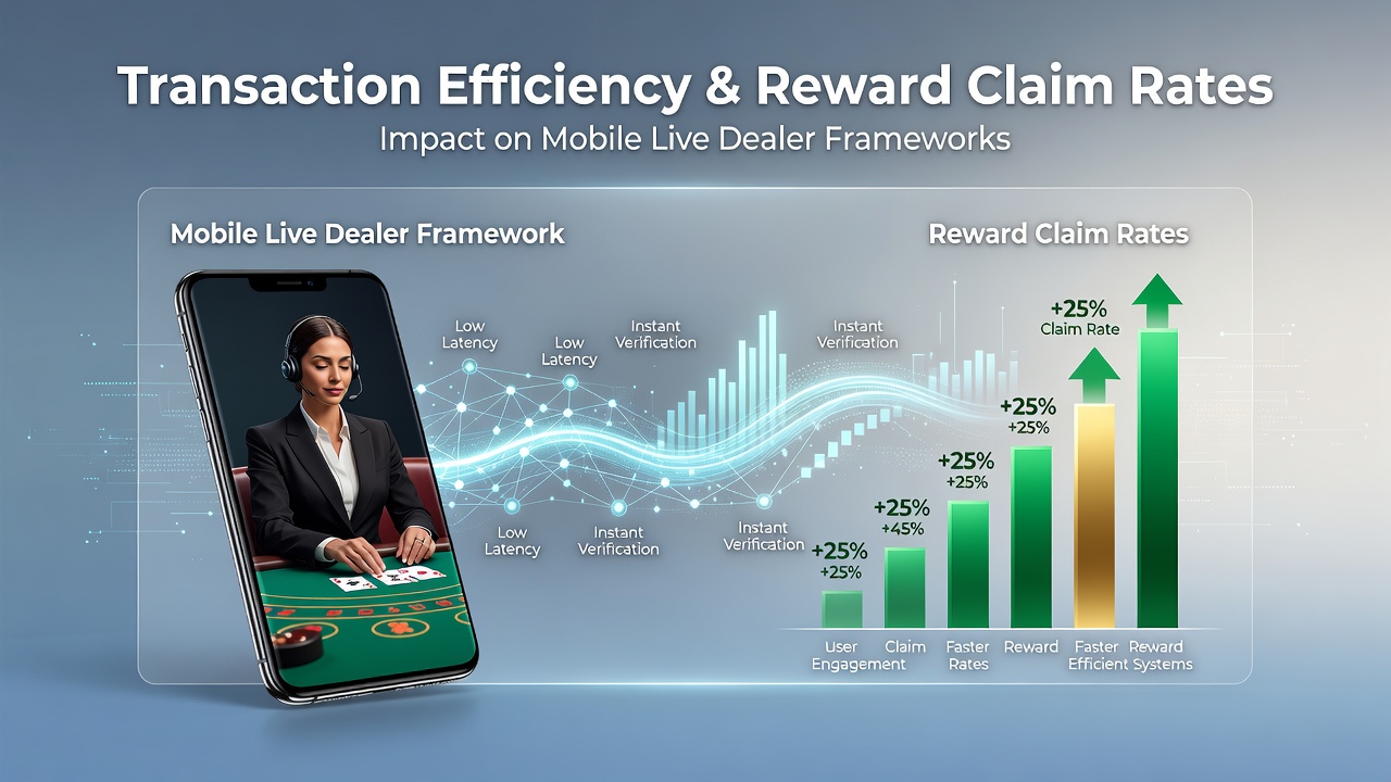Mobile live dealer interface showing transaction processing and reward claim options